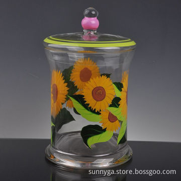 Glass Container with Lid, 204mm Top Diameter, Customized Designs and Package Ways are Accepted